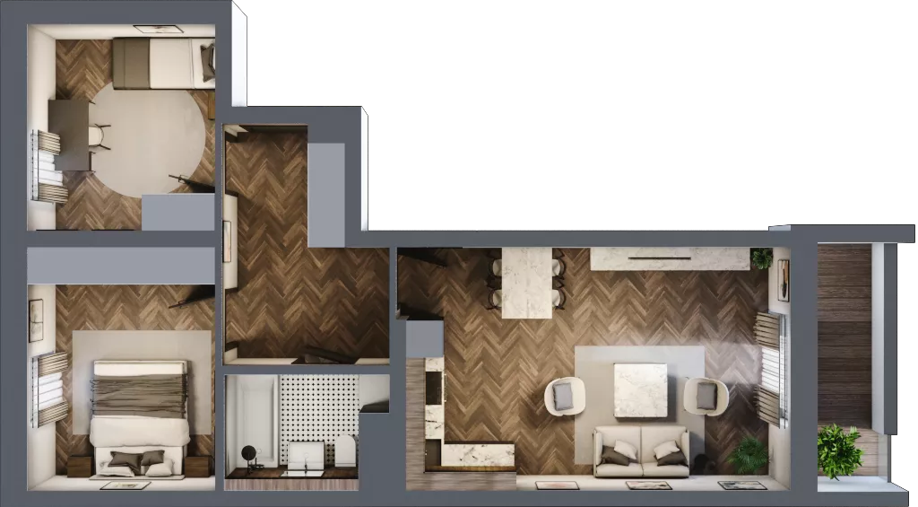 3 pokoje, mieszkanie 59,92 m², piętro 1, oferta nr 1-37, Fromborska, Elbląg, Nad Jarem, ul. Fromborska 2B