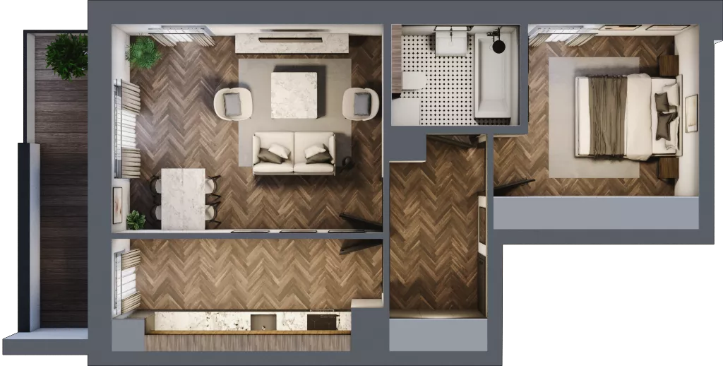 2 pokoje, mieszkanie 53,56 m², piętro 3, oferta nr 1-16, Fromborska, Elbląg, Nad Jarem, ul. Fromborska 2B