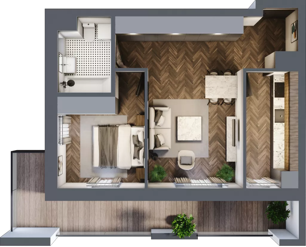 2 pokoje, mieszkanie 48,44 m², parter, oferta nr 1-3, Fromborska, Elbląg, Nad Jarem, ul. Fromborska 2B