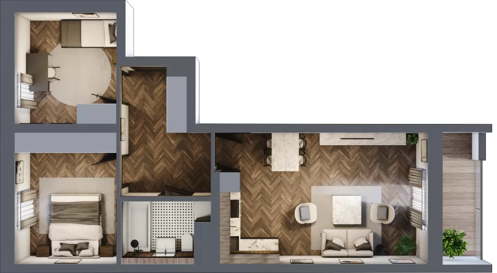3 pokoje, mieszkanie 59,92 m², piętro 1, oferta nr 2-32, Fromborska, Elbląg, Nad Jarem, ul. Fromborska 2B