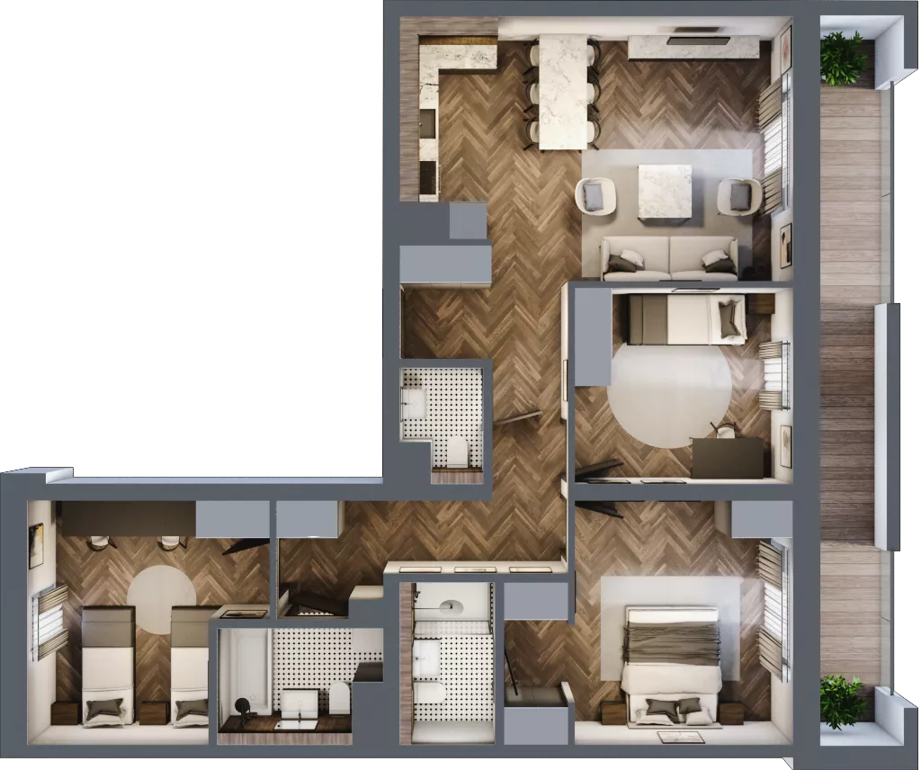 4 pokoje, mieszkanie 90,78 m², piętro 3, oferta nr 2-53, Fromborska, Elbląg, Nad Jarem, ul. Fromborska 2B