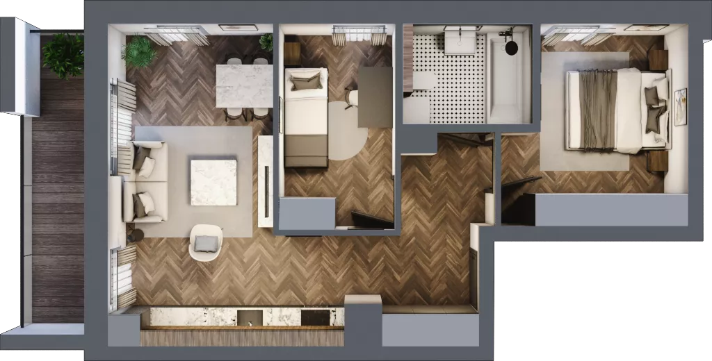 3 pokoje, mieszkanie 53,65 m², parter, oferta nr 2-74, Fromborska, Elbląg, Nad Jarem, ul. Fromborska 2B
