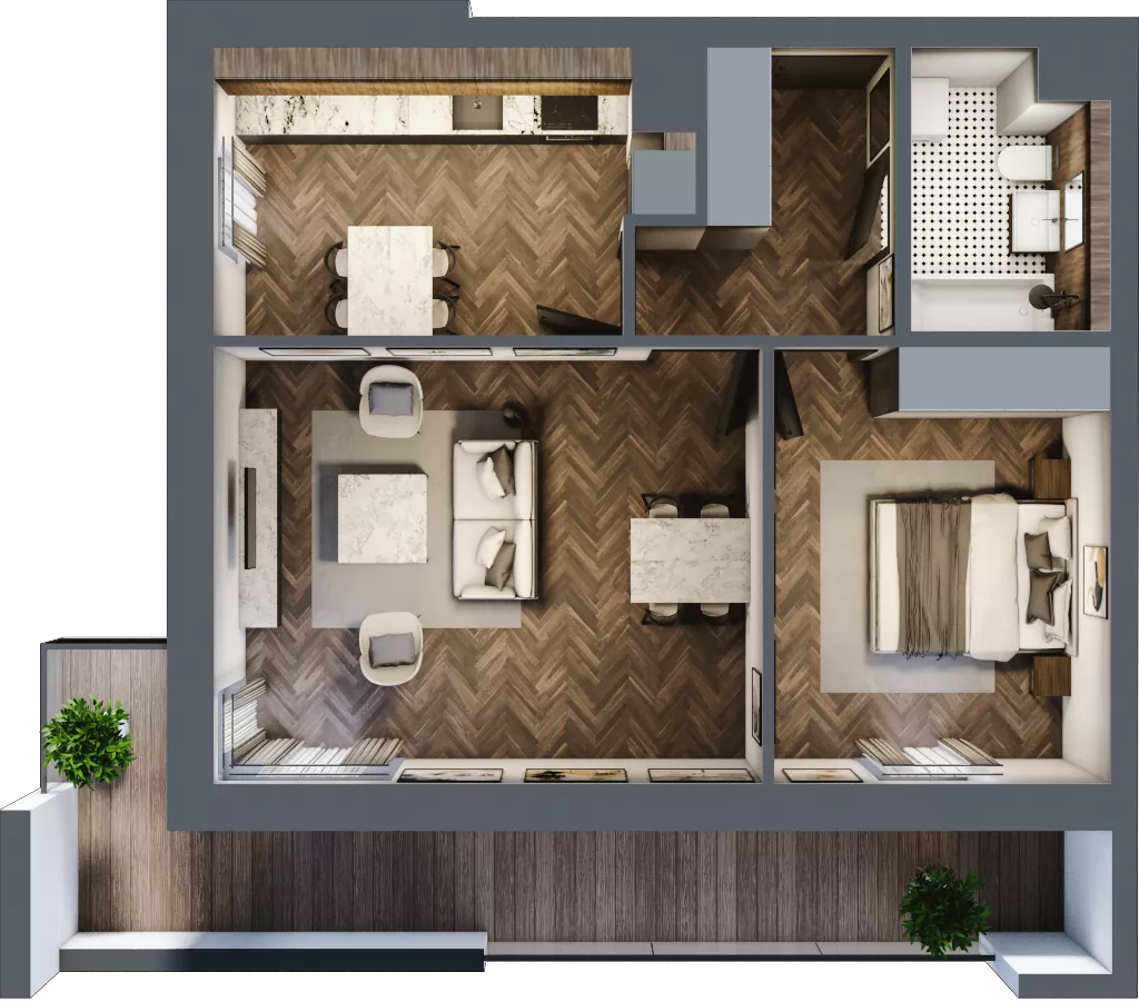 2 pokoje, mieszkanie 55,37 m², piętro 1, oferta nr 2-60, Fromborska, Elbląg, Nad Jarem, ul. Fromborska 2B