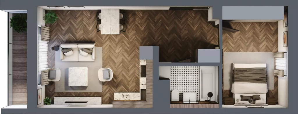 2 pokoje, mieszkanie 47,89 m², piętro 2, oferta nr 2-17, Fromborska, Elbląg, Nad Jarem, ul. Fromborska 2B