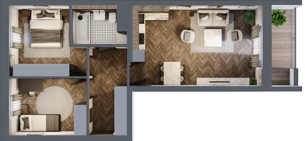 3 pokoje, mieszkanie 59,12 m², piętro 2, oferta nr 2-50, Fromborska, Elbląg, Nad Jarem, ul. Fromborska 2B