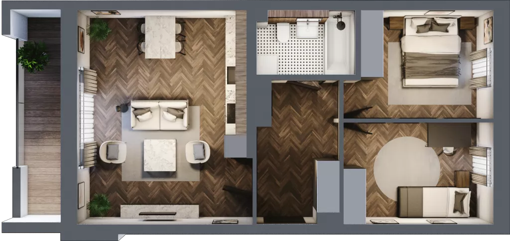 3 pokoje, mieszkanie 60,18 m², parter, oferta nr 2-58, Fromborska, Elbląg, Nad Jarem, ul. Fromborska 2B