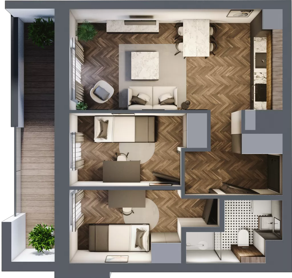 3 pokoje, mieszkanie 44,66 m², piętro 4, oferta nr 2-24, Fromborska, Elbląg, Nad Jarem, ul. Fromborska 2B