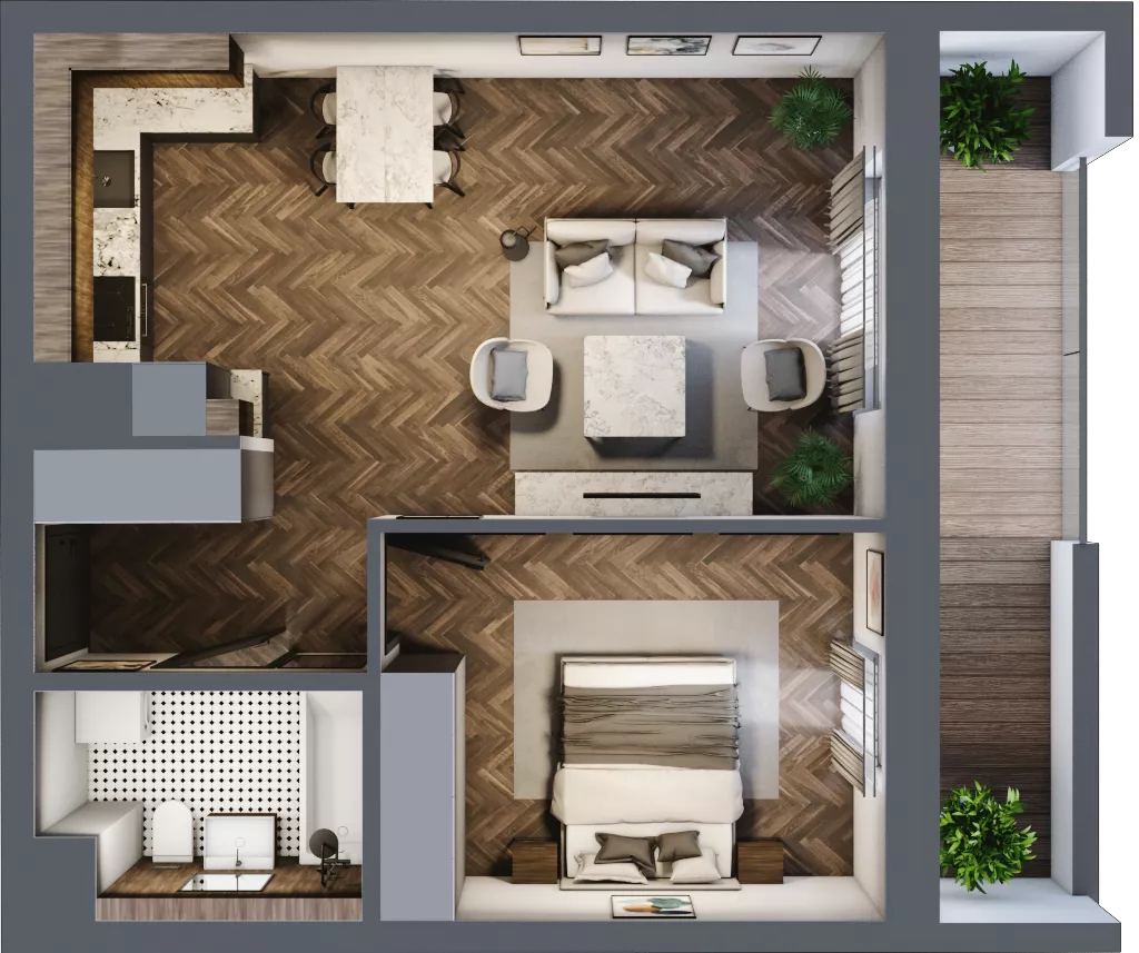 2 pokoje, mieszkanie 47,81 m², piętro 1, oferta nr 2-31, Fromborska, Elbląg, Nad Jarem, ul. Fromborska 2B