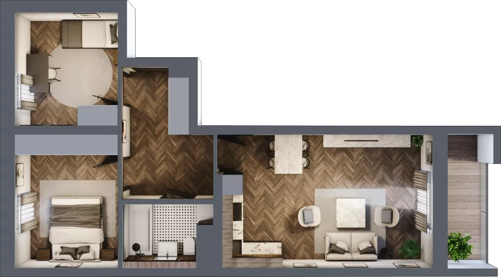 3 pokoje, mieszkanie 59,92 m², parter, oferta nr 2-28, Fromborska, Elbląg, Nad Jarem, ul. Fromborska 2B