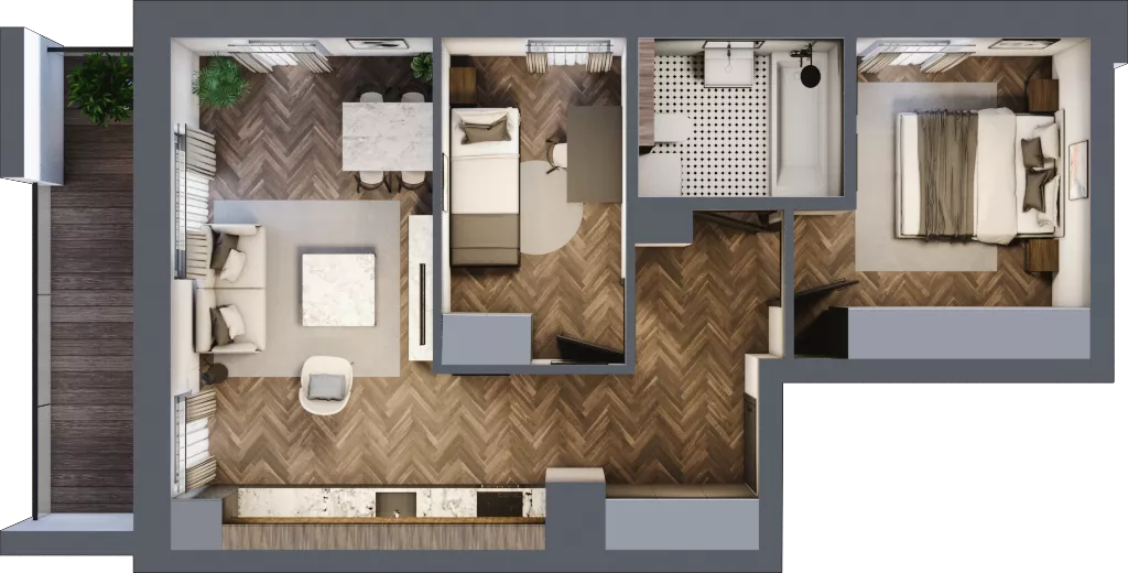 3 pokoje, mieszkanie 53,65 m², piętro 4, oferta nr 2-90, Fromborska, Elbląg, Nad Jarem, ul. Fromborska 2B