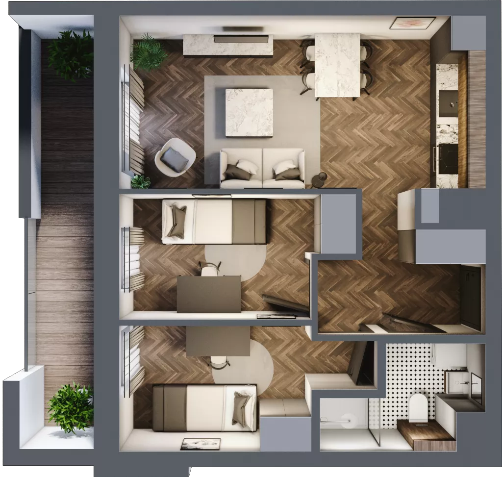 3 pokoje, mieszkanie 44,66 m², piętro 4, oferta nr 3-29, Fromborska, Elbląg, Nad Jarem, ul. Fromborska 2B