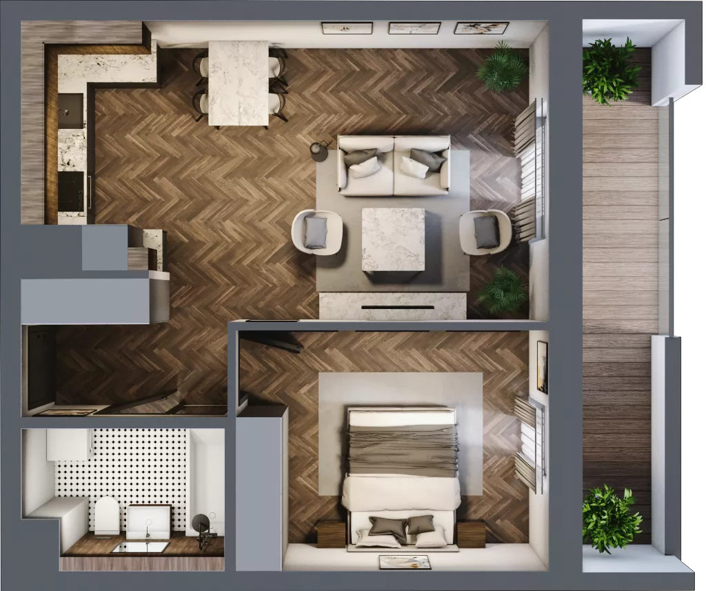 2 pokoje, mieszkanie 47,81 m², piętro 3, oferta nr 3-44, Fromborska, Elbląg, Nad Jarem, ul. Fromborska 2B