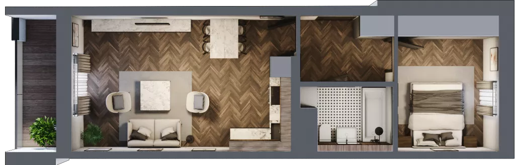 2 pokoje, mieszkanie 46,05 m², parter, oferta nr 3-1, Fromborska, Elbląg, Nad Jarem, ul. Fromborska 2B
