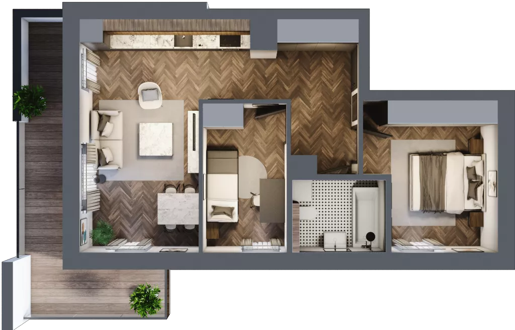 3 pokoje, mieszkanie 54,77 m², piętro 2, oferta nr 3-61, Fromborska, Elbląg, Nad Jarem, ul. Fromborska 2B