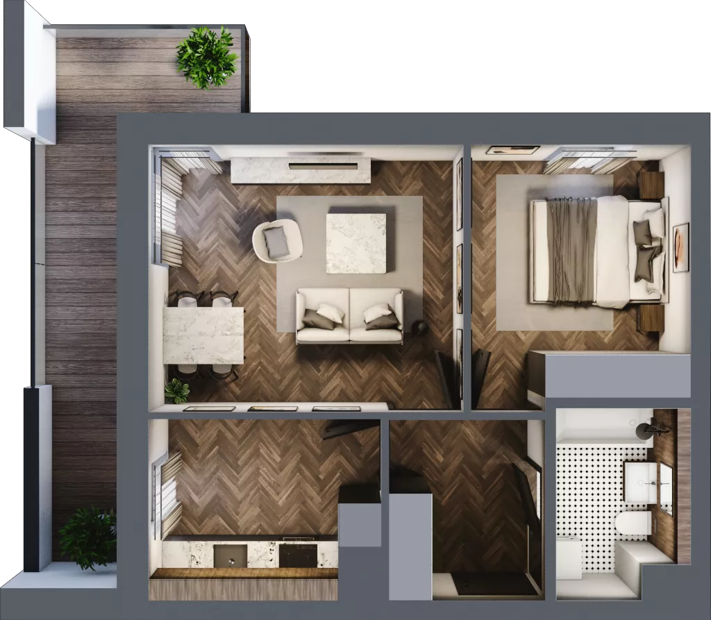 2 pokoje, mieszkanie 44,91 m², piętro 4, oferta nr 3-72, Fromborska, Elbląg, Nad Jarem, ul. Fromborska 2B