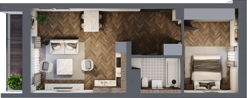 2 pokoje, mieszkanie 47,89 m², piętro 1, oferta nr 3-19, Fromborska, Elbląg, Nad Jarem, ul. Fromborska 2B