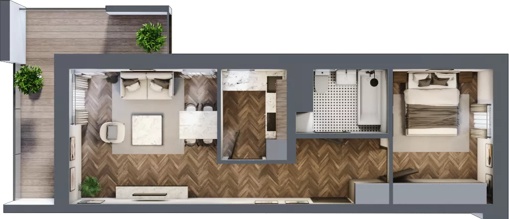 3 pokoje, mieszkanie 45,67 m², parter, oferta nr 3-3, Fromborska, Elbląg, Nad Jarem, ul. Fromborska 2B