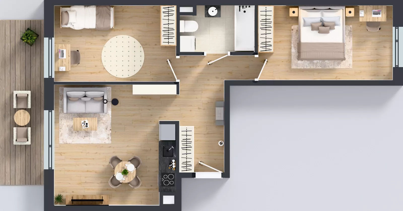3 pokoje, mieszkanie 59,61 m², piętro 3, oferta nr K2.16, Korkowa 146, Warszawa, Wawer, ul. Korkowa 146