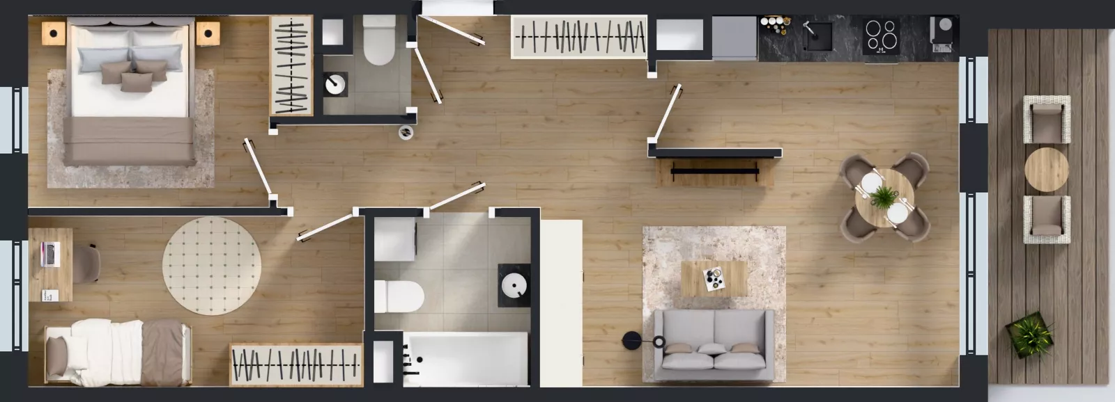 3 pokoje, mieszkanie 59,67 m², piętro 3, oferta nr K3.13, Korkowa 146, Warszawa, Wawer, ul. Korkowa 146