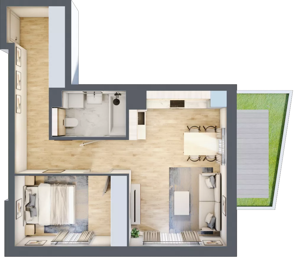 2 pokoje, mieszkanie 48,48 m², parter, oferta nr M6, Aleja Krakowska 201, Warszawa, Włochy, Raków, al. Krakowska 201