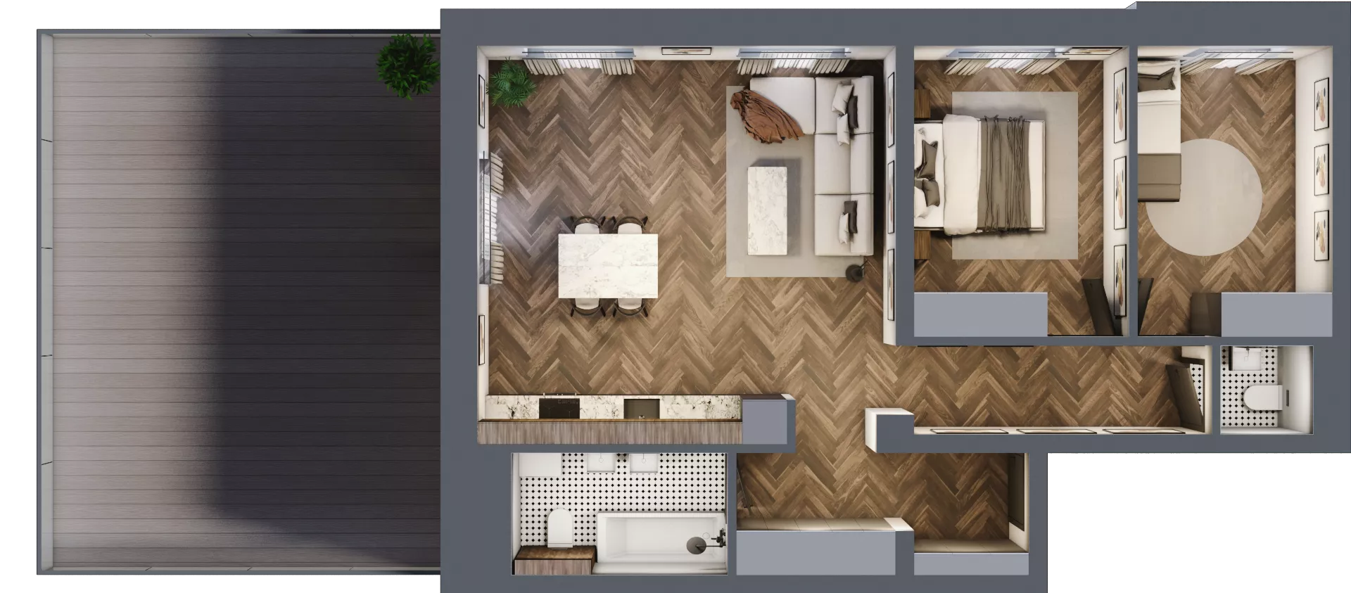 3 pokoje, mieszkanie 69,18 m², piętro 1, oferta nr 2_8, Zielony Horyzont Apartamenty, Łódź, Widzew, Stoki, ul. Jędrowizna