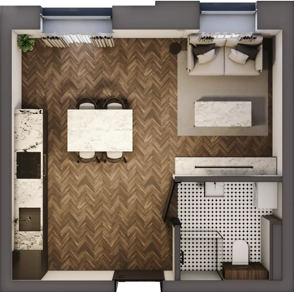 1 pokój, mieszkanie 26,78 m², piętro 2, oferta nr 2_13, Zielony Horyzont Apartamenty, Łódź, Widzew, Stoki, ul. Jędrowizna