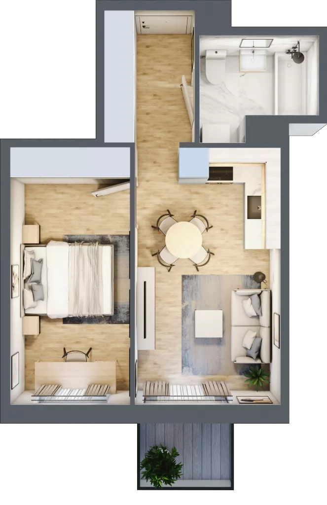 2 pokoje, mieszkanie 37,65 m², piętro 8, oferta nr B2.A802, Osiedle ArtPark, Łódź, Polesie, ul. Wołowa 4a