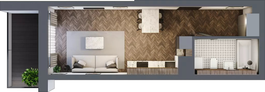 1 pokój, mieszkanie 30,11 m², piętro 2, oferta nr A23, Novy Mateczny, Kraków, Podgórze, ul. Łagiewnicka 33a
