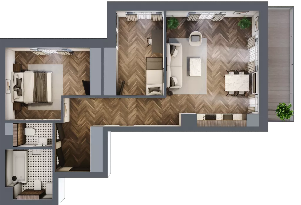 3 pokoje, mieszkanie 70,08 m², piętro 4, oferta nr B59, Novy Mateczny, Kraków, Podgórze, ul. Łagiewnicka 33a