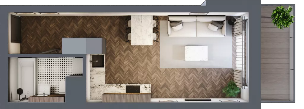 1 pokój, mieszkanie 28,50 m², piętro 2, oferta nr B31, Novy Mateczny, Kraków, Podgórze, ul. Łagiewnicka 33a