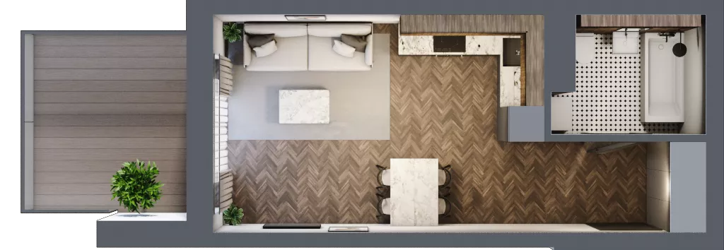 1 pokój, mieszkanie 28,72 m², piętro 1, oferta nr B20, Novy Mateczny, Kraków, Podgórze, ul. Łagiewnicka 33a