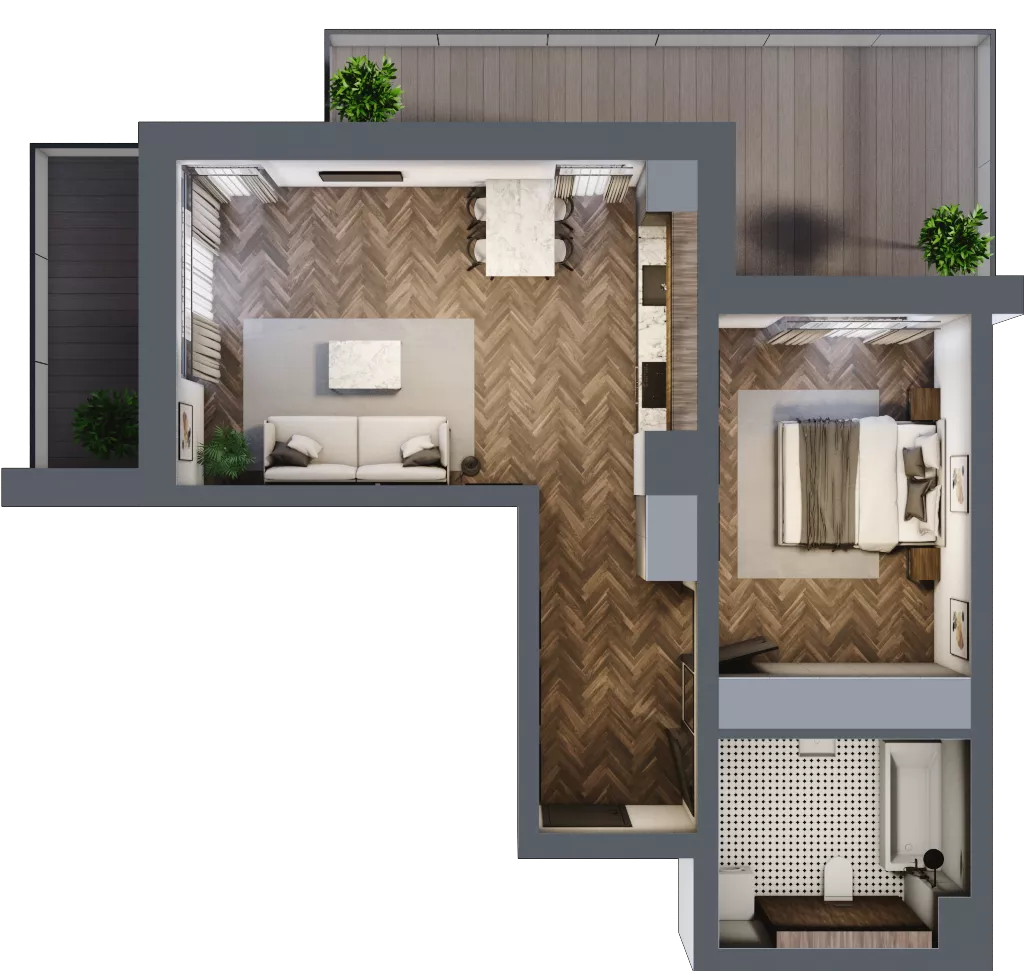 2 pokoje, mieszkanie 50,96 m², piętro 1, oferta nr B28, Novy Mateczny, Kraków, Podgórze, ul. Łagiewnicka 33a