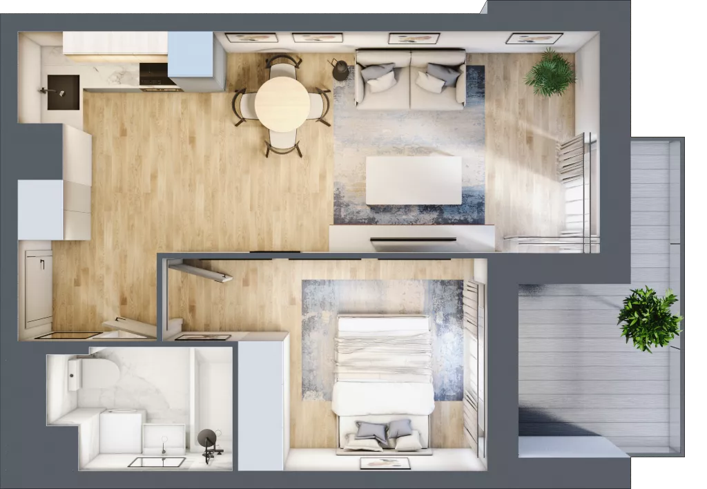 2 pokoje, mieszkanie 37,94 m², piętro 1, oferta nr B2.10, Nova Daliova, Lublin, Ponikwoda, ul. Daliowa