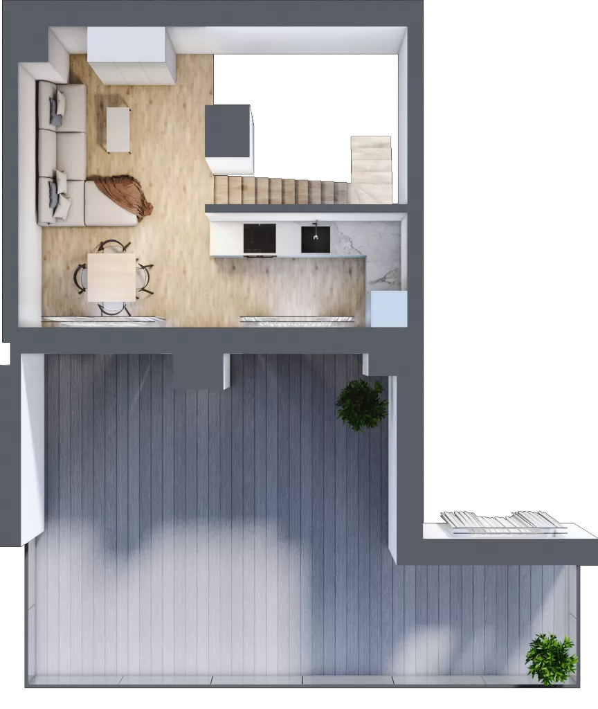 3 pokoje, mieszkanie 66,70 m², piętro 4, oferta nr B1.4.03, Zakamarki, Marki, Aleja Marszałka Józefa Piłsudskiego 102