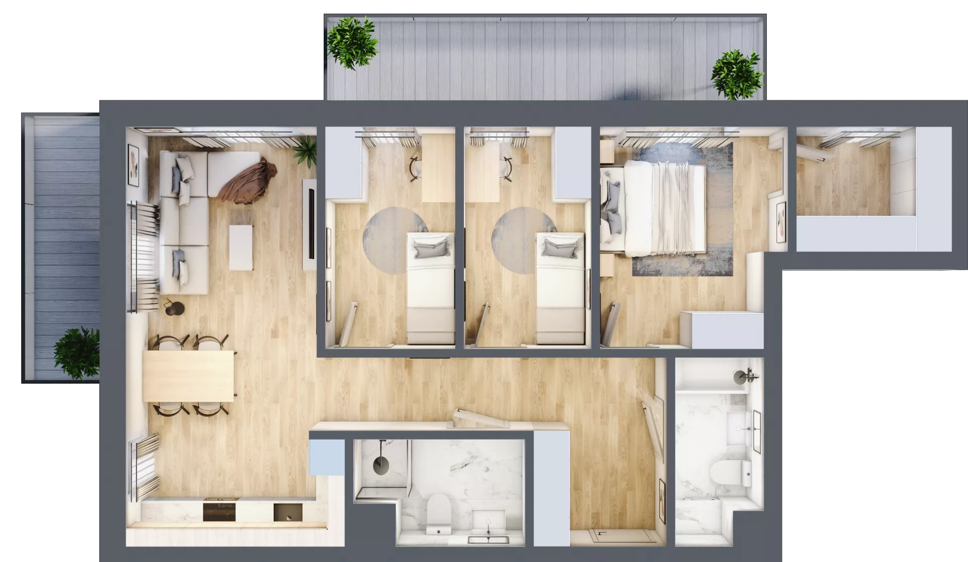 4 pokoje, mieszkanie 77,84 m², piętro 2, oferta nr B2.2.01, Zakamarki, Marki, Aleja Marszałka Józefa Piłsudskiego 102