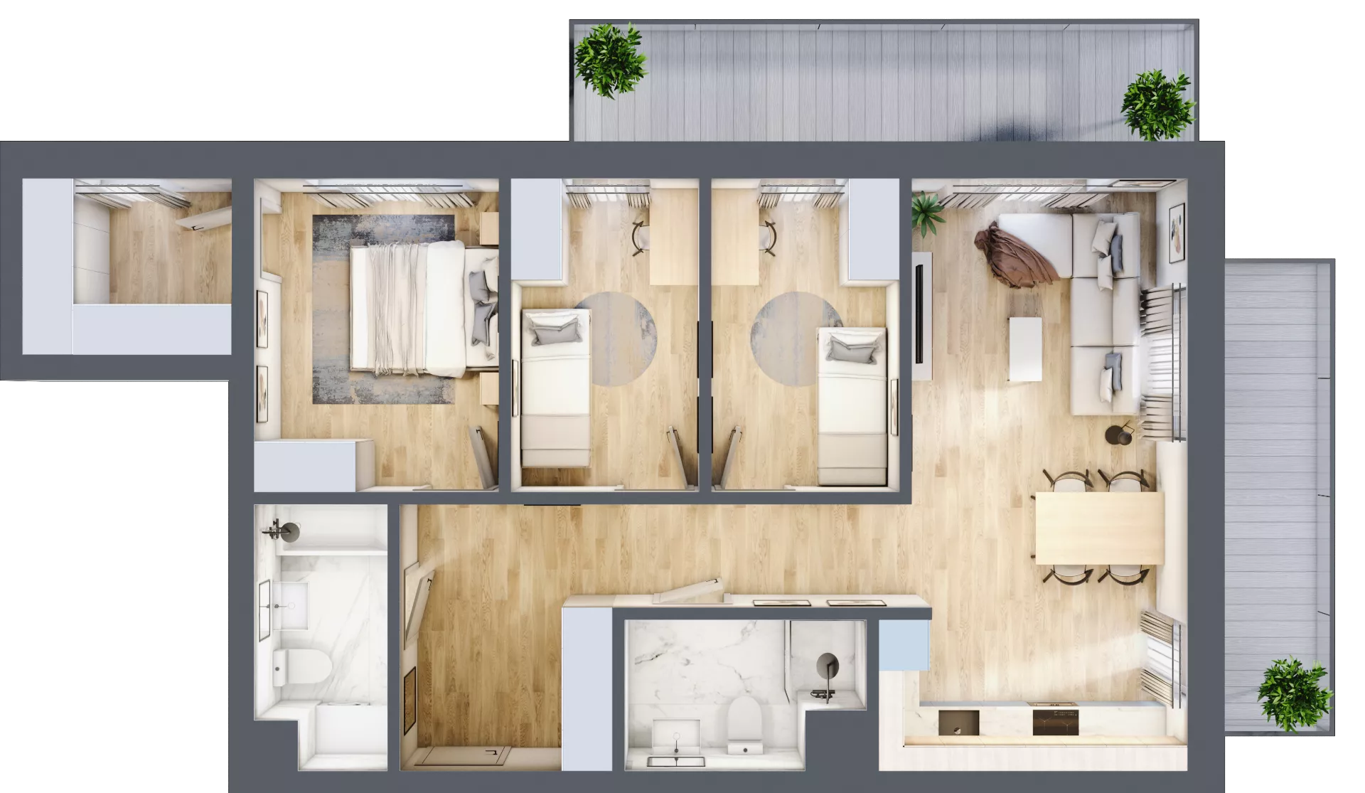 4 pokoje, mieszkanie 79,43 m², piętro 2, oferta nr B2.2.02, Zakamarki, Marki, Aleja Marszałka Józefa Piłsudskiego 102