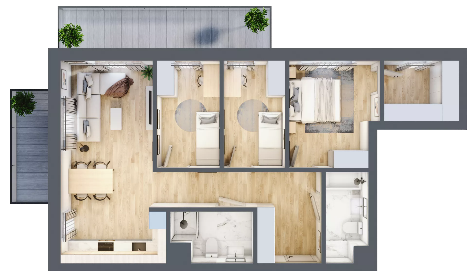 4 pokoje, mieszkanie 77,84 m², piętro 3, oferta nr B2.3.01, Zakamarki, Marki, Aleja Marszałka Józefa Piłsudskiego 102