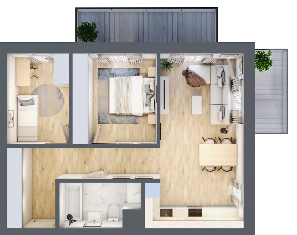 3 pokoje, mieszkanie 61,71 m², piętro 3, oferta nr B2.3.03, Zakamarki, Marki, Aleja Marszałka Józefa Piłsudskiego 102
