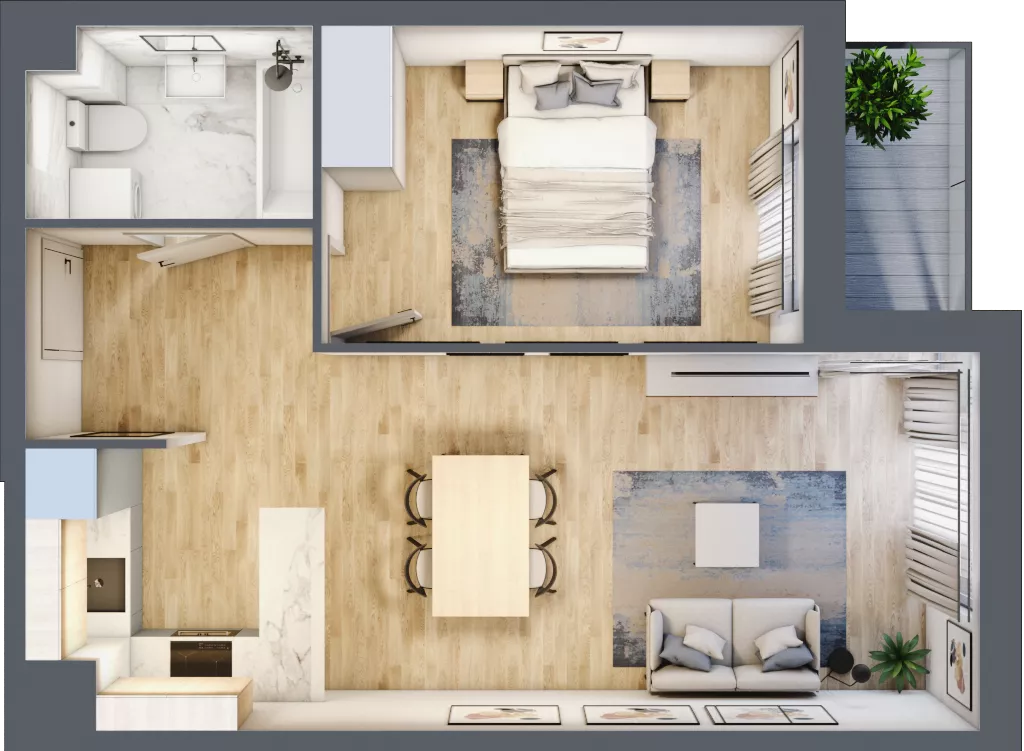 2 pokoje, mieszkanie 42,80 m², piętro 5, oferta nr B/21, Pilotów 21, Gdańsk, Zaspa, Zaspa-Młyniec, ul. Pilotów 21