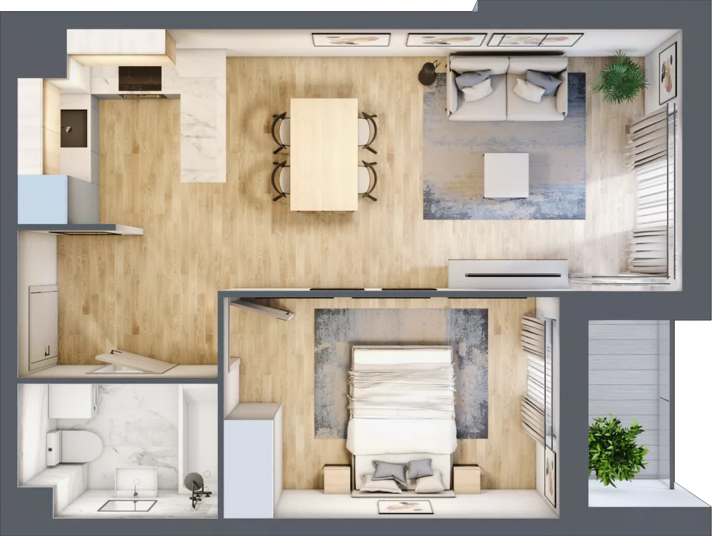 2 pokoje, mieszkanie 42,60 m², piętro 2, oferta nr C/18, Pilotów 21, Gdańsk, Zaspa, Zaspa-Młyniec, ul. Pilotów 21