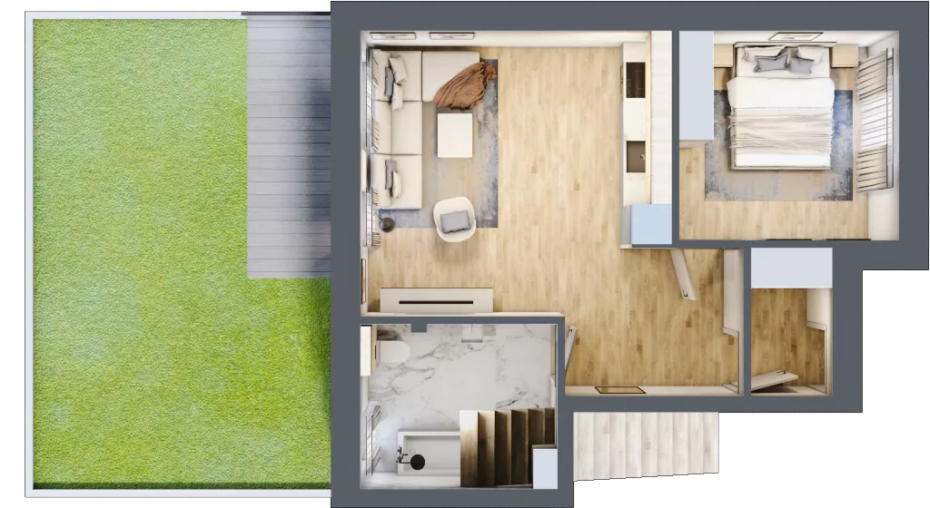 2 pokoje, mieszkanie 44,02 m², parter, oferta nr M27, Osiedle Zacisze Nagawczyna, Nagawczyna, Nagawczyna