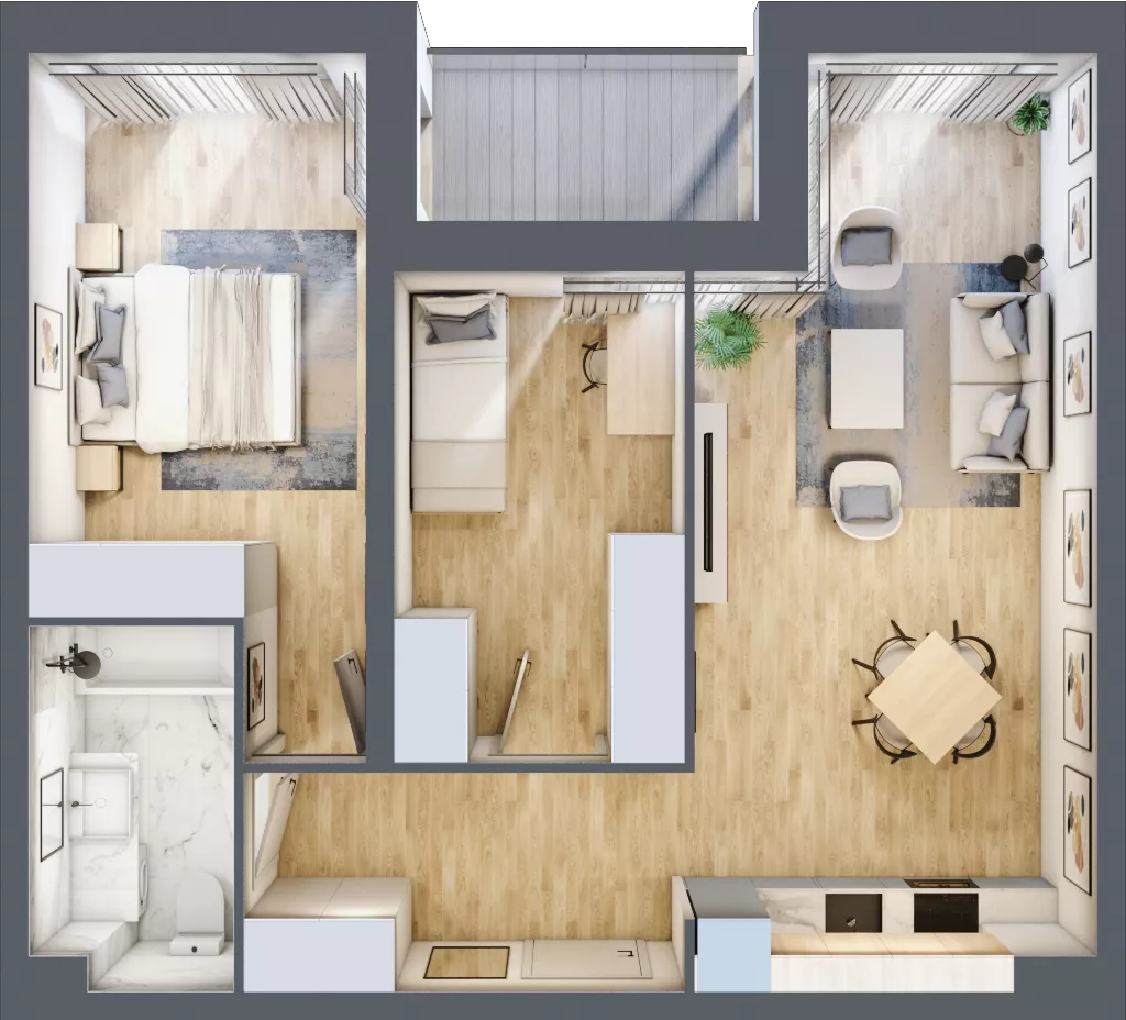 3 pokoje, mieszkanie 57,58 m², parter, oferta nr E09, Nowomiejska, Suwałki, Północ, ul. Nowomiejska
