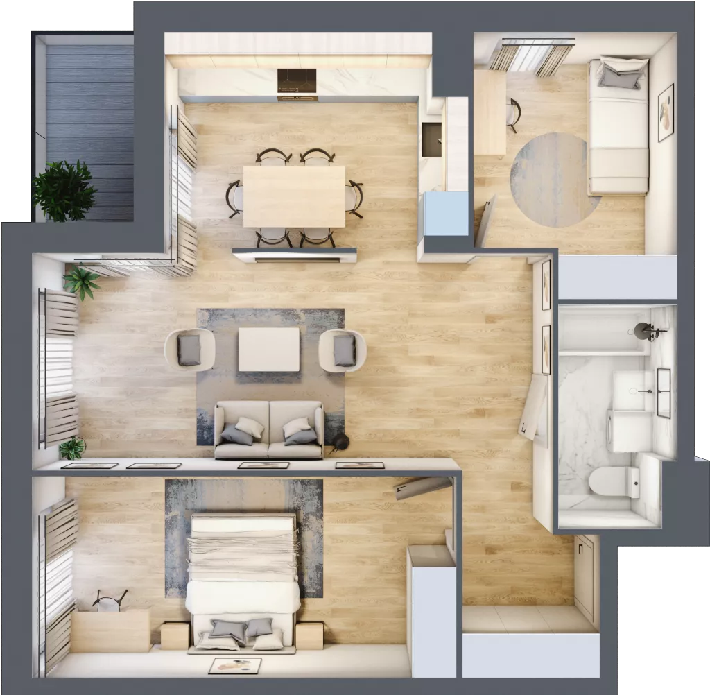 3 pokoje, mieszkanie 65,87 m², piętro 2, oferta nr E22, Nowomiejska, Suwałki, Północ, ul. Nowomiejska