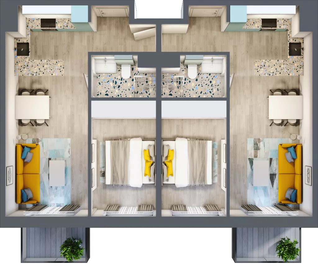 4 pokoje, mieszkanie 76,82 m², piętro 6, oferta nr E.6.3, Osiedle Nowa Dąbrowa, Dąbrowa Górnicza, Gołonóg, ul. Graniczna 14