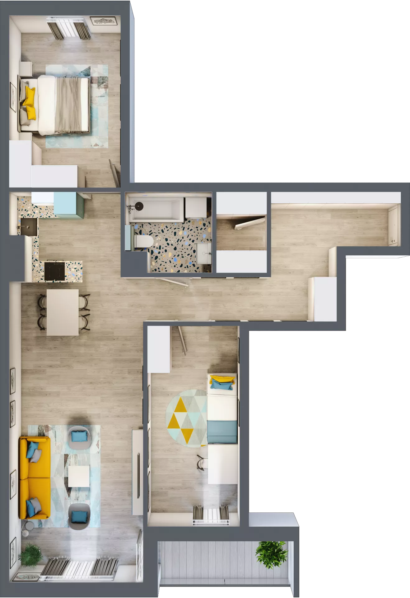 3 pokoje, mieszkanie 83,70 m², piętro 1, oferta nr B8 z wykończeniem, Osiedle Kaskada, Zabrze, Osiedle Tadeusza Kotarbińskiego, ul. Mieczysława Niedziałkowskiego 56
