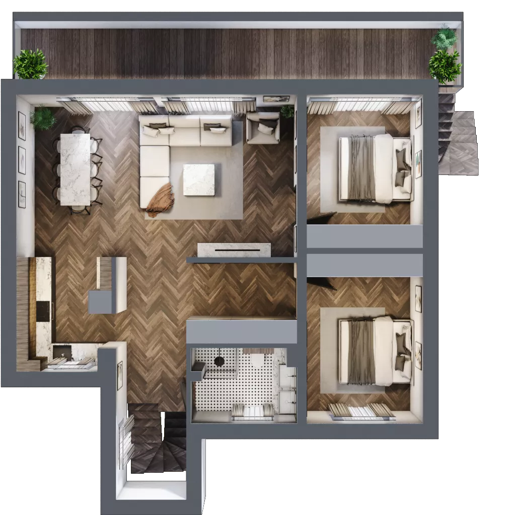 5 pokoi, mieszkanie 129,99 m², piętro 1, oferta nr LM6b, Letnia Przystań, Dąbrowa Górnicza, Marianki, ul. Letnia