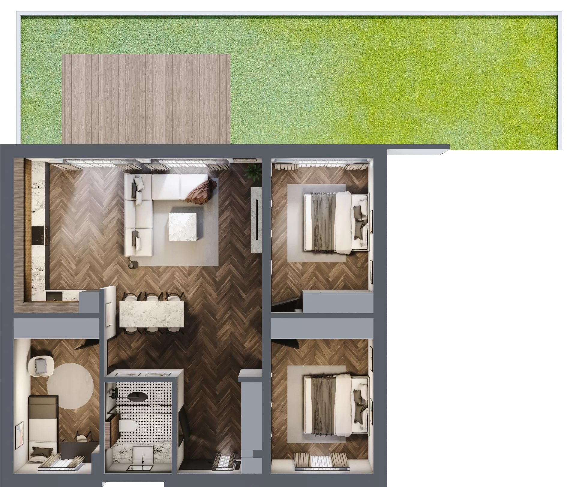 4 pokoje, mieszkanie 90,74 m², parter, oferta nr LM11a, Letnia Przystań, Dąbrowa Górnicza, Marianki, ul. Letnia