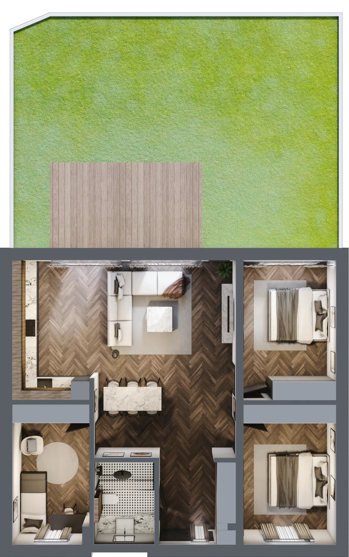 4 pokoje, mieszkanie 90,74 m², parter, oferta nr LM2a, Letnia Przystań, Dąbrowa Górnicza, Marianki, ul. Letnia