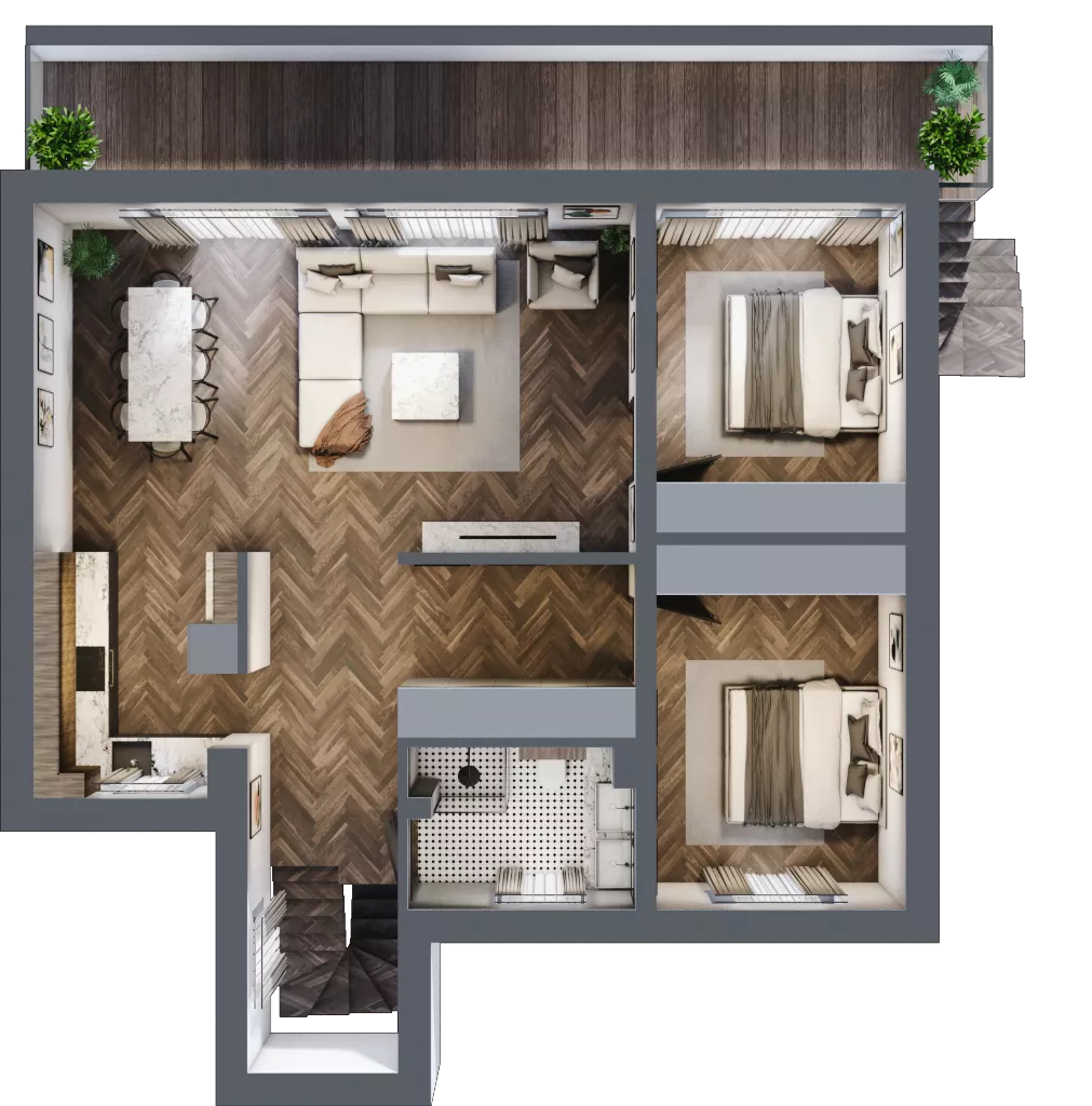 5 pokoi, mieszkanie 129,99 m², piętro 1, oferta nr LM11b, Letnia Przystań, Dąbrowa Górnicza, Marianki, ul. Letnia