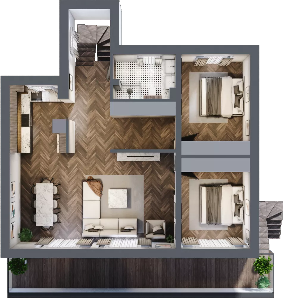 5 pokoi, mieszkanie 129,99 m², piętro 1, oferta nr LM9b, Letnia Przystań, Dąbrowa Górnicza, Marianki, ul. Letnia